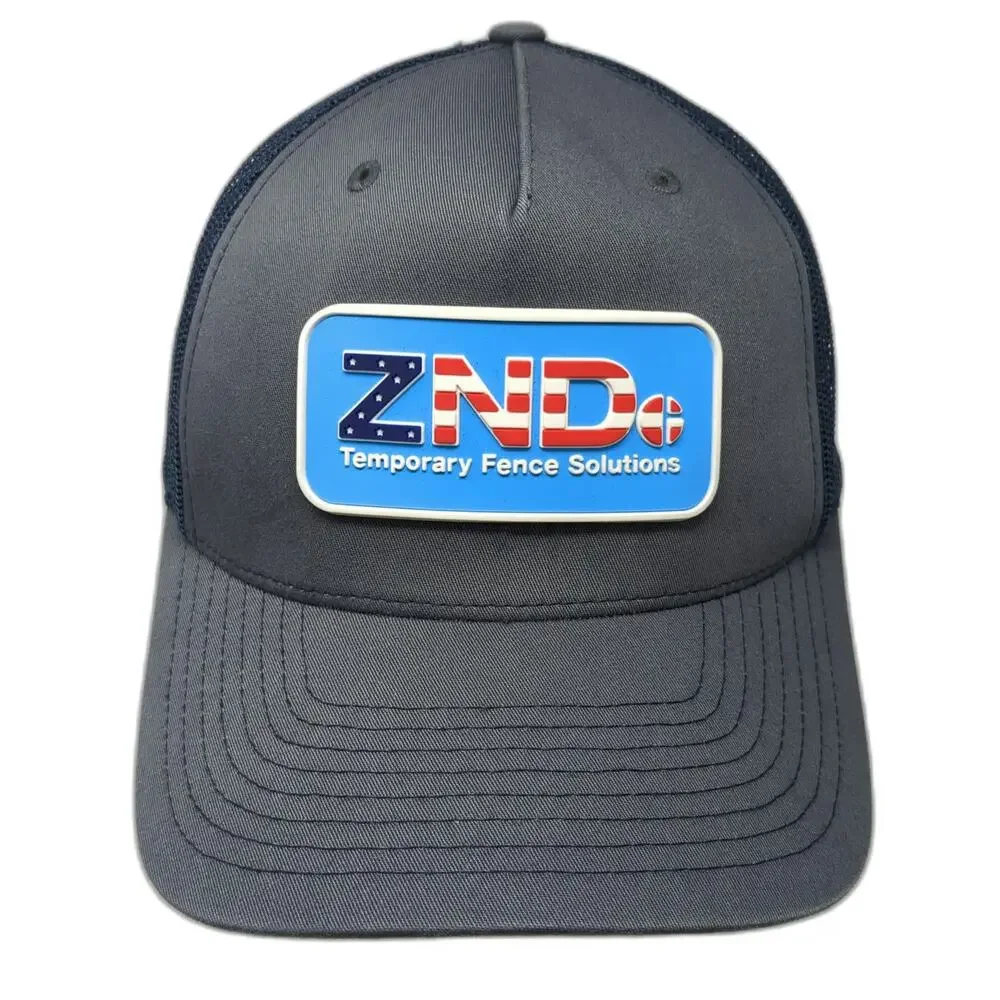 Richardson Trucker Hat Blue One Size ZND Temporary Fence Solutions Mesh Patch